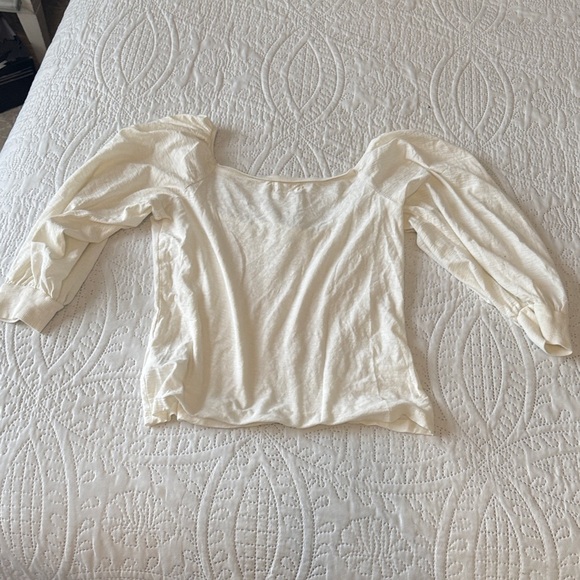 NATION LTD Dallyce Romantic off white tee balloon sleeves size small - Picture 8 of 8